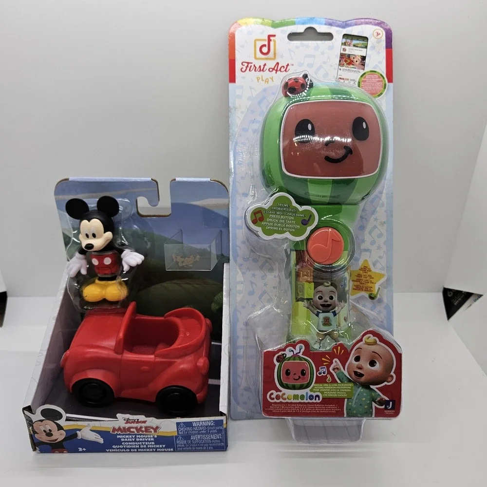 Lot of 2 Disney Junior Mickey Mouse Car + CoComelon First‎ Act Mic NEW Sealed